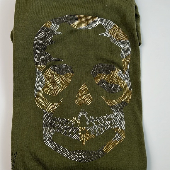 NWT Zadig & Voltaire Miss Camo Skull Strass Sweater   SZ-M - Picture 5 of 15